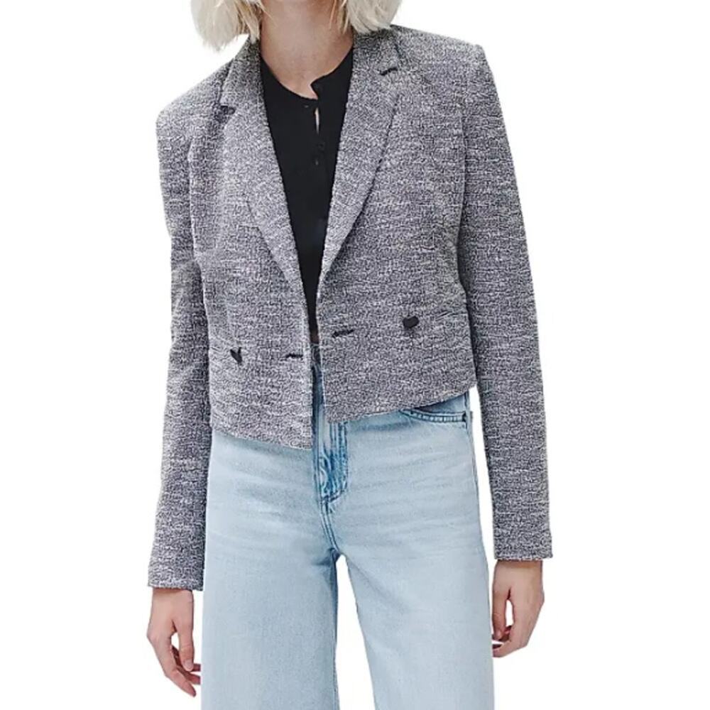 Rag & Bone By Ny Women's Navy White Multi Josie Italian Tweed Blazer Size 10